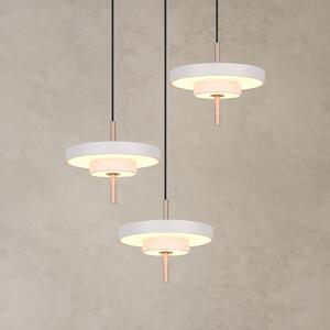 Trio Lighting Lampă suspendată LED Keaton, gri deschis, Ø 45 cm, metal, CCT 3 becuri, reglabil, Gri, Camera de zi / sufragerie, Metal