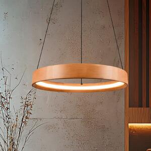Trio Lighting Lampă suspendată LED Lynwood, Ø 50 cm, culoare lemn, dimabil, reglabil, Lemn, Camera de zi / sufragerie, Lemn