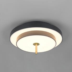 Trio Lighting Plafonieră LED Keaton, negru/auriu, Ø 40 cm, CCT, reglabil, Negru, Camera de zi / sufragerie, Metal
