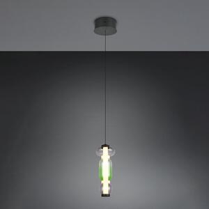 Trio Lighting Lampă suspendată LED Minerva, Ø 15 cm, colorată, sticlă, CCT, dimabil, reglabil, Multicolor, Camera de zi / sufragerie, Sticlă