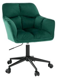 Fotoliu de birou, material catifea smarald /metal, HAGRID NEW