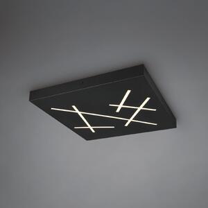 Trio Lighting Plafonieră LED Snip, negru mat, lungime 50 cm, metal, CCT, reglabil, Negru, Camera de zi / sufragerie, Metal, Modern