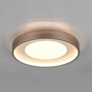 Trio Lighting Plafonieră LED Solea, maro, Ø 40 cm, plastic, Maro / Rugină, Camera de zi / sufragerie, Plastic, Modern