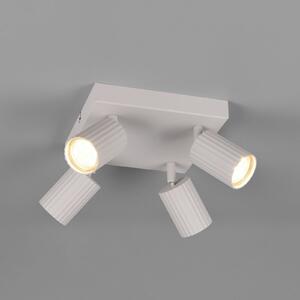 Trio Lighting Spot de tavan Soka, gri deschis, lungime 20 cm, metal, 4 becuri., reglabil, Gri, Camera de zi / sufragerie, Metal, Modern