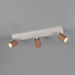 Trio Lighting Spot de tavan Soka, maro/gri, lungime 50 cm, metal, 3 becuri., reglabil, Maro / Rugină, Camera de zi / sufragerie, Metal, Modern