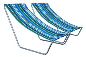 Set 2 scaune de plaja pliabile SAND, albastru-alb