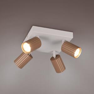 Trio Lighting Spot de tavan Soka, maro/gri, lungime 20 cm, metal, 4 becuri., reglabil, Maro / Rugină, Camera de zi / sufragerie, Metal, Modern