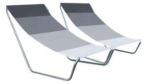Set 2 scaune de plaja pliabile SAND, dungi gri