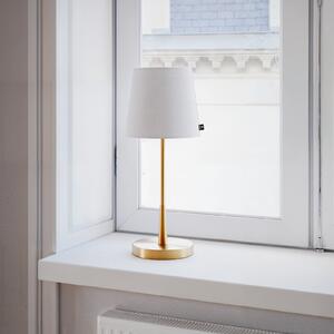 By Rydéns Lampa de masă Rydens Lumi, 49 cm, auriu/alb, textil, Auriu / Alamă, Camera de zi / sufragerie, Metal