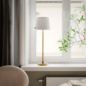 By Rydéns Lampa de masă Rydens Lumi, 69 cm, auriu/alb, textil, Auriu / Alamă, Camera de zi / sufragerie, Metal