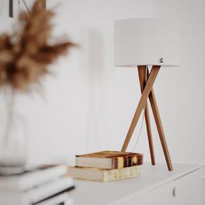 By Rydéns Lampa de masă Vega la Rydens, stejar/alb, 55 cm, lemn, textil, Alb, Camera de zi / sufragerie, Lemn