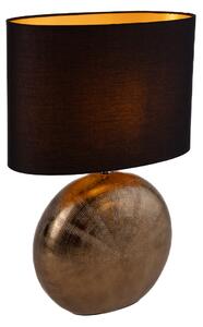 Landelijke tafellamp brons met zwart 53 cm - Kygo