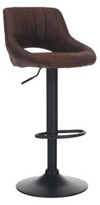 Scaun de bar, material textil maro cu efect de piele întoarsă, LORASA