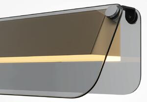 Maytoni Aplică LED FLAT, gri/alamă, lățime 30 cm, sticlă/metal, Auriu / Alamă, Camera de zi / sufragerie, Metal, Modern, Perete unghiular