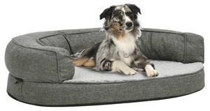 Saltea ergonomică pat de câini, gri, 75x53 cm, aspect in/fleece