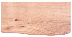 Blat de baie, maro deschis, 60x30x(2-6) cm, lemn masiv tratat