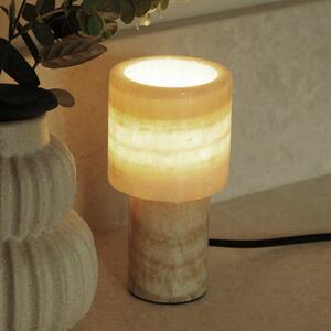 PR Home Lampă de masă Lucie, crem, marmură, înălțime 16 cm, G9, Bej, Camera de zi / sufragerie, Piatră, Modern