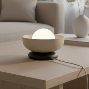 EMIBIG LIGHTING Lampa de masă Ozzy LN1, bej, oțel/sticlă, înălțime 13 cm, G9, Bej, Camera de zi / sufragerie, Metal, Modern