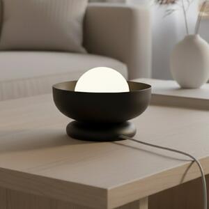EMIBIG LIGHTING Lampa de masă Ozzy LN1, negru, oțel/sticlă, înălțime 13 cm, G9, Negru, Camera de zi / sufragerie, Metal, Modern