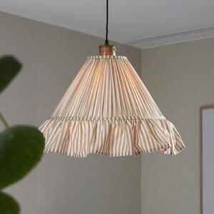 PR Home Lampă suspendată Estrid, bej, țesătură, Ø 40 cm, E27, reglabil, Bej, Camera de zi / sufragerie, Țesătură / Textil, Casă de țară / Rustic