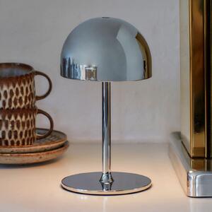 Sirius Lampa de masă cu LED și baterie Tim, culoare crom, înălțime 22 cm, IP54, Metalic, Camera de zi / sufragerie, Metal, Modern