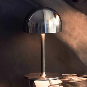 Sirius Lampa de masă cu LED și baterie Tim, culoare nichel, înălțime 22 cm, IP54, Metalic, Camera de zi / sufragerie, Metal, Modern