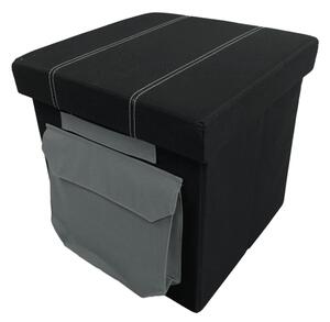 Taburet, material textil negru, IDANA