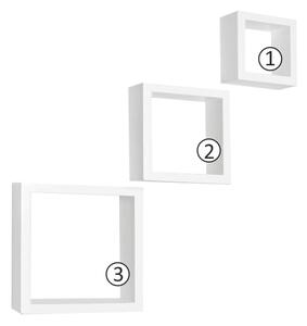 Set rafturi 3 buc, alb, KVADRO NEW DR-WS-6103