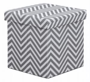 Taburet, material textil gri/alb, GAZMEND
