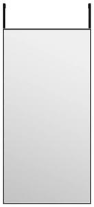 Oglindă pentru ușă, negru, 40x80 cm, sticlă și aluminiu