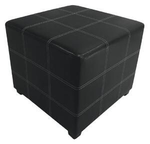 Taburet, piele textilă negru, NELA NEW