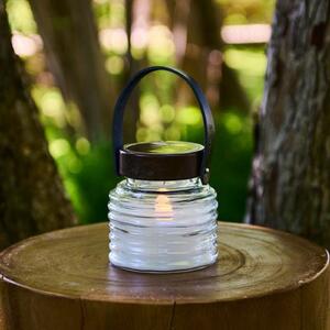 Sirius Lampă solară cu LED Aston Jar, înălțime 12 cm, negru/maro, IP44, Transparent, Sticlă