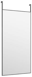 Oglindă pentru ușă, negru, 40x80 cm, sticlă și aluminiu
