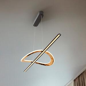 Schuller Valencia Lampă suspendată LED Enora, negru/auriu, lungime 120 cm, CCT, reglabil, Negru, Camera de zi / sufragerie, Aluminiu, Modern