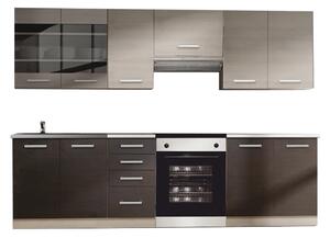 Mobilier bucătărie, stejar gri deschis/stejar închis, KLANTON
