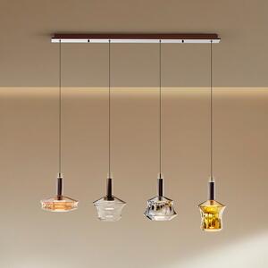 Schuller Valencia Lampă suspendată LED Scarlett, colorată, lungime 108 cm, sticlă, 4 becuri., reglabil, Multicolor, Camera de zi / sufragerie, Sticlă