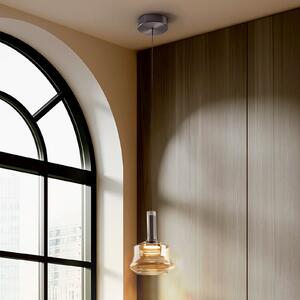 Schuller Valencia Lampă suspendată LED Scarlett, culoare chihlimbar, Ø 18 cm, sticlă, reglabil, Bej, Camera de zi / sufragerie, Sticlă