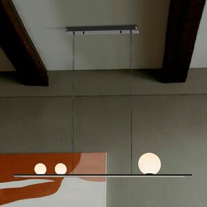 Schuller Valencia Lampă suspendată LED Mila, negru, lungime 120 cm, metal, reglabil, Negru, Camera de zi / sufragerie, Aluminiu, Modern