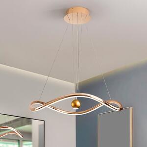 Schuller Valencia Lampă suspendată LED inteligentă Romina, Ø 78 cm, metal auriu CCT, reglabil, Auriu / Alamă, Camera de zi / sufragerie, Aluminiu