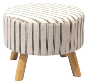 Taburet, material bej cu imprimeu/lemn, RONDA