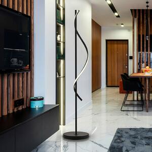 Schuller Valencia Lampadar LED Boa, înălțime 170 cm, negru, metal, Negru, Camera de zi / sufragerie, Aluminiu, Modern