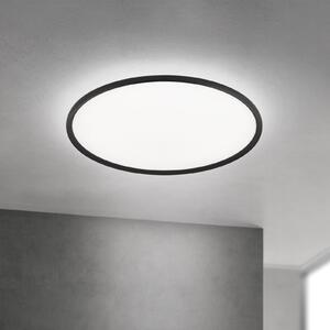 ORION Plafonieră LED Kant, Ø 80 cm negru, CCT metal/plastic, reglabil, Negru, Camera de zi / sufragerie, Aluminiu, Modern