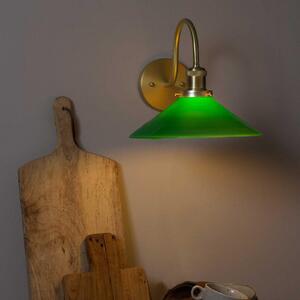 PR Home Aplică de perete August, auriu/verde, înălțime 25 cm, E27, reglabil, Auriu / Alamă, Camera de zi / sufragerie, Metal, Scandinavă
