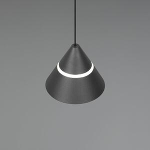 Trio Lighting Lampă suspendată LED Romeo, Ø 14 cm, negru, metal, CCT, Negru, Camera de zi / sufragerie, Metal, Modern