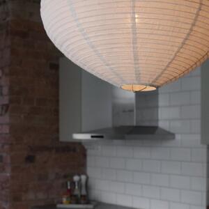 PR Home Lampă suspendată Verona, albă, Ø 55 cm, țesătură, E27-LED, reglabil, Alb, Camera de zi / sufragerie, Țesătură / Textil