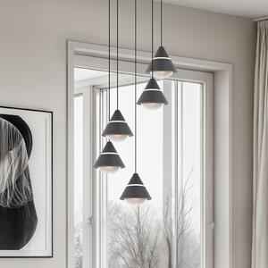 Trio Lighting Lampă suspendată LED Romeo, Ø 28 cm, negru, metal, 5 becuri., Negru, Camera de zi / sufragerie, Metal, Modern