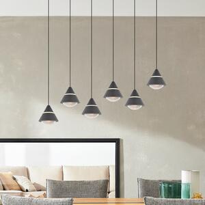 Trio Lighting Lampă suspendată LED Romeo, lungime 75 cm, negru, metal, 6 becuri., Negru, Camera de zi / sufragerie, Metal, Modern