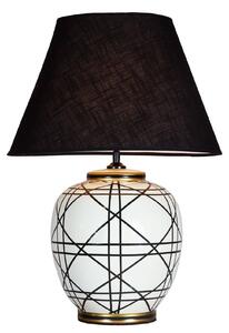PR Home Lampa de masă New York, negru, înălțime 60 cm, ceramică, Camera de zi / sufragerie, Țesătură / Textil