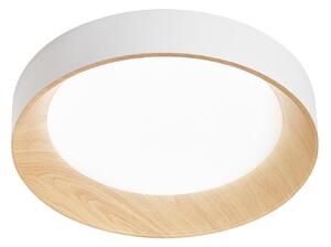 Luce Ambiente Design Plafonieră LED Arka, Ø 50 cm, alb/aspect lemn, metal, CCT, Alb, Camera de zi / sufragerie, Metal, Modern