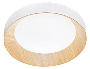 Luce Ambiente Design Plafonieră LED Arka, Ø 40 cm, alb/aspect lemn, metal, CCT, Alb, Camera de zi / sufragerie, Metal, Modern